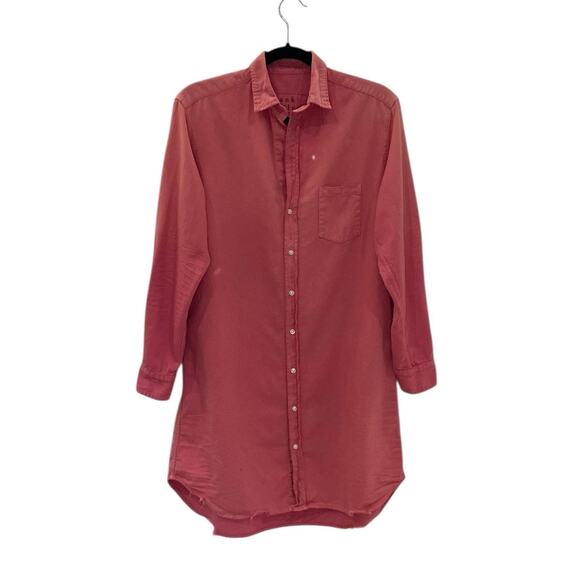 Frank & Eileen Mary Classic Shirtdress Sunset Pink Cotton Size Small Mini - Picture 6 of 13